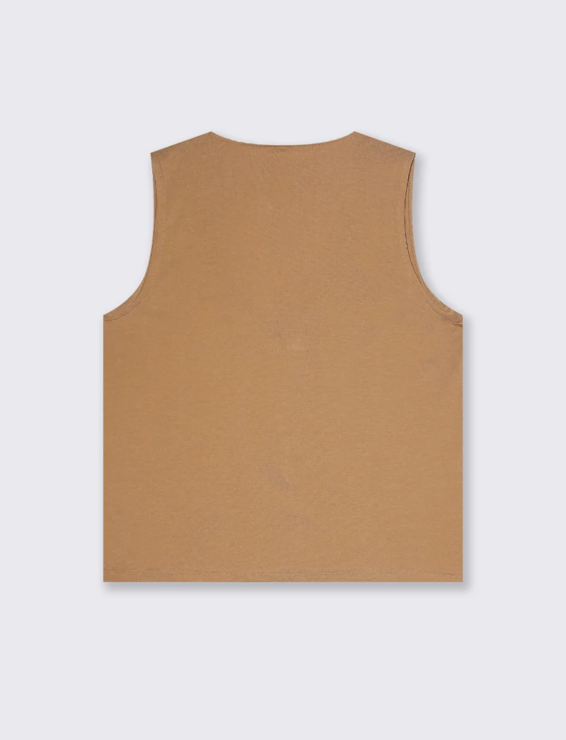 T-shirt con rouches da donna - Caramello