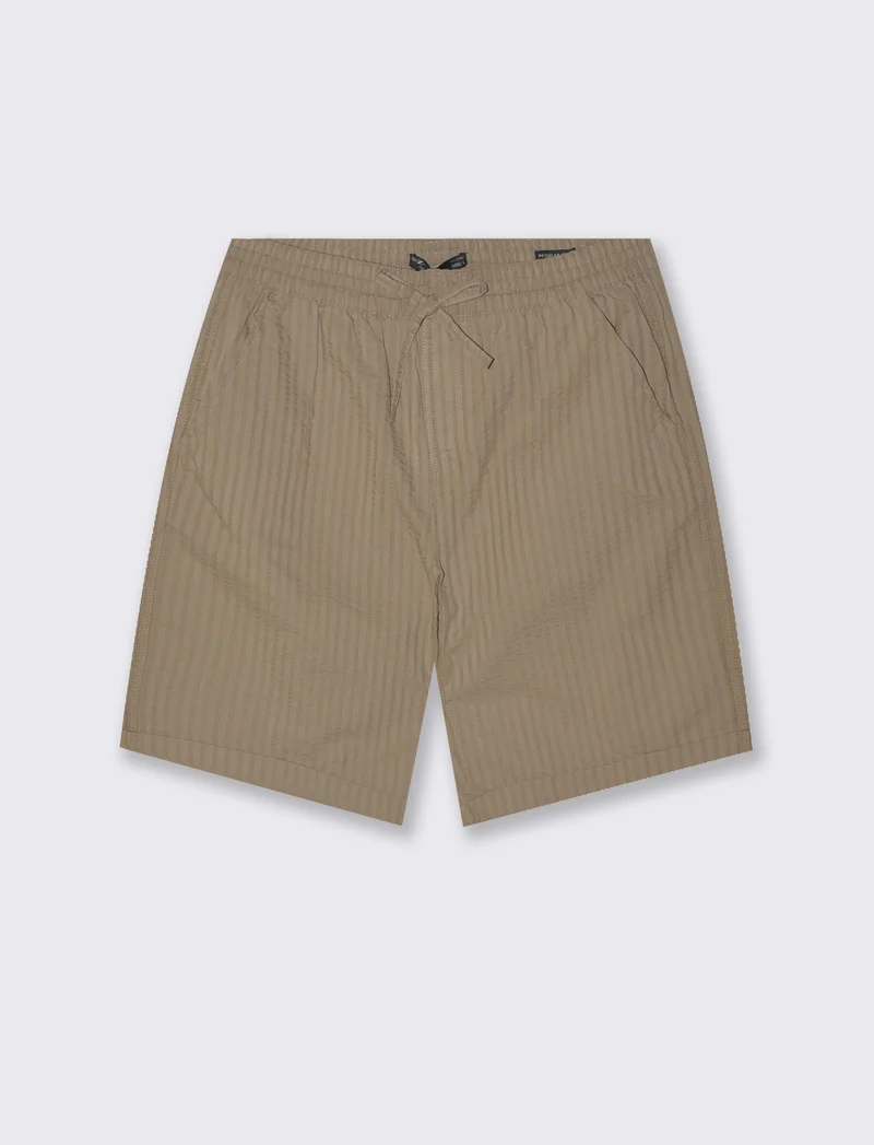 Bermuda jogger in seersucker da uomo - Grigio tortora