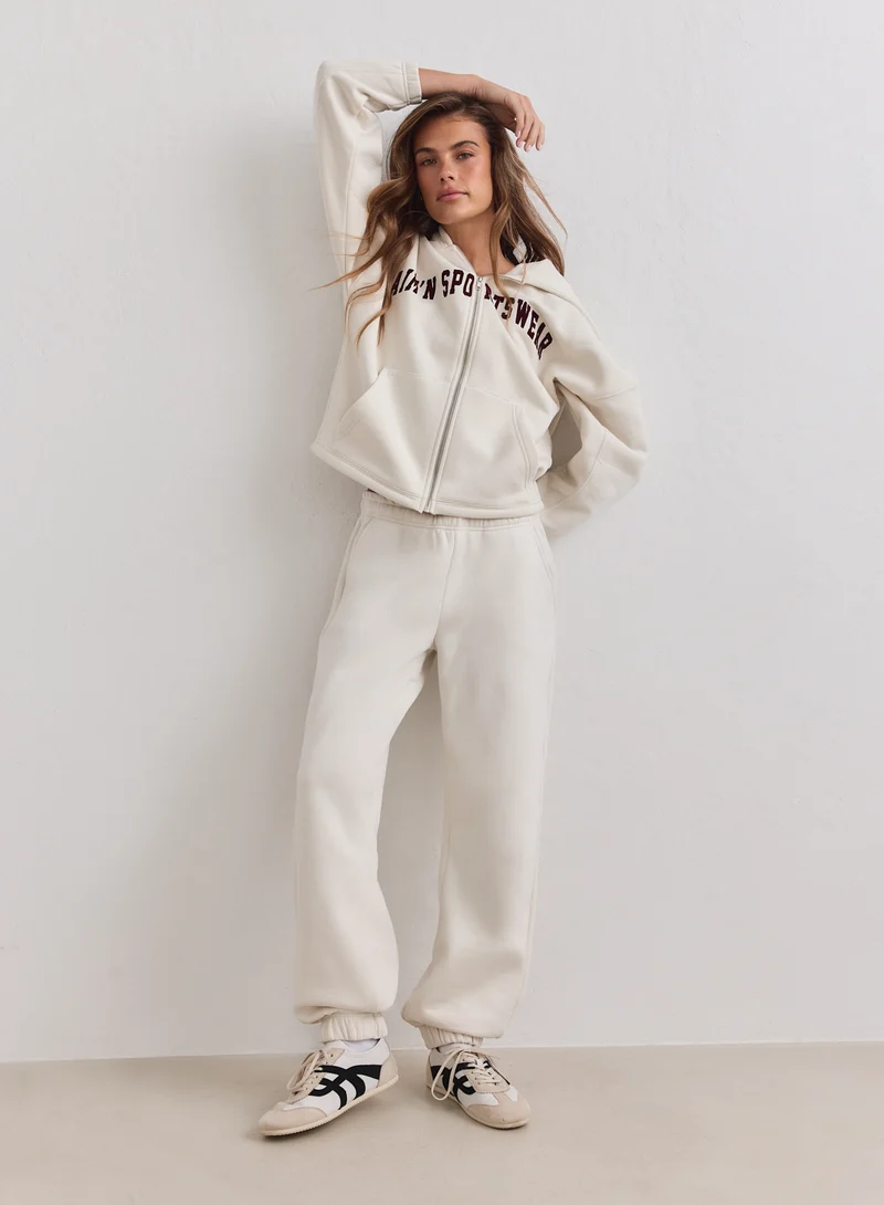 Cream Classic Sweatpants