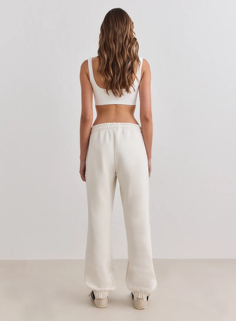 Cream Classic Sweatpants