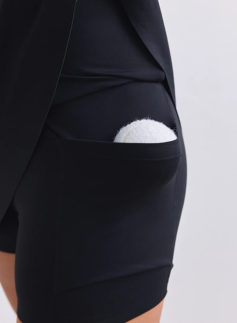 Black Sense Contrast Skort