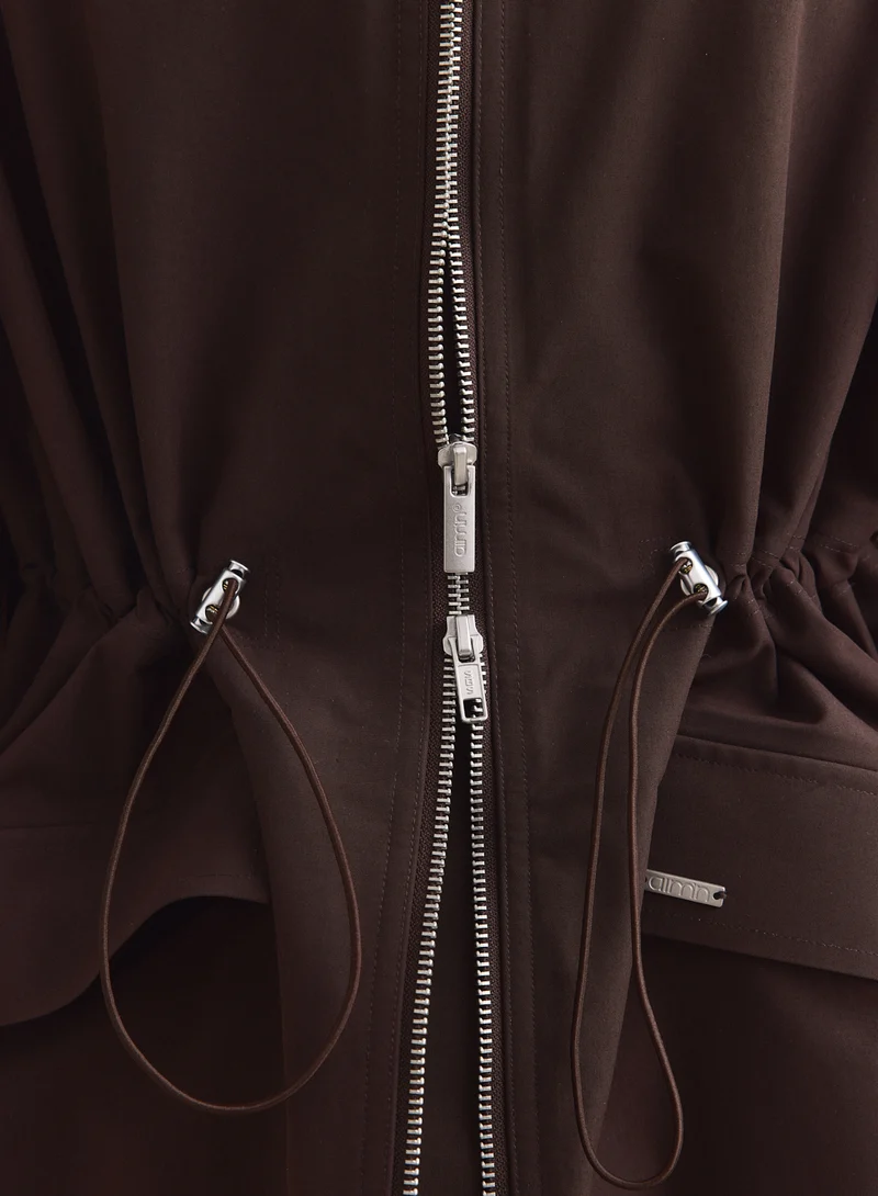 Chocolate Waterproof Zip Jacket