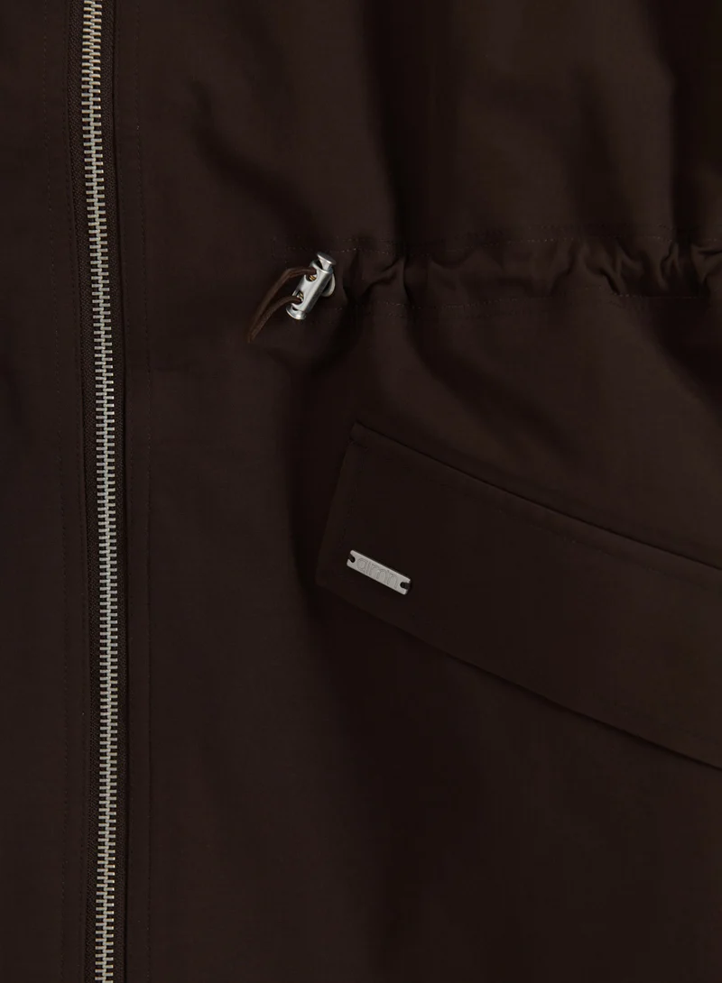 Chocolate Waterproof Zip Jacket