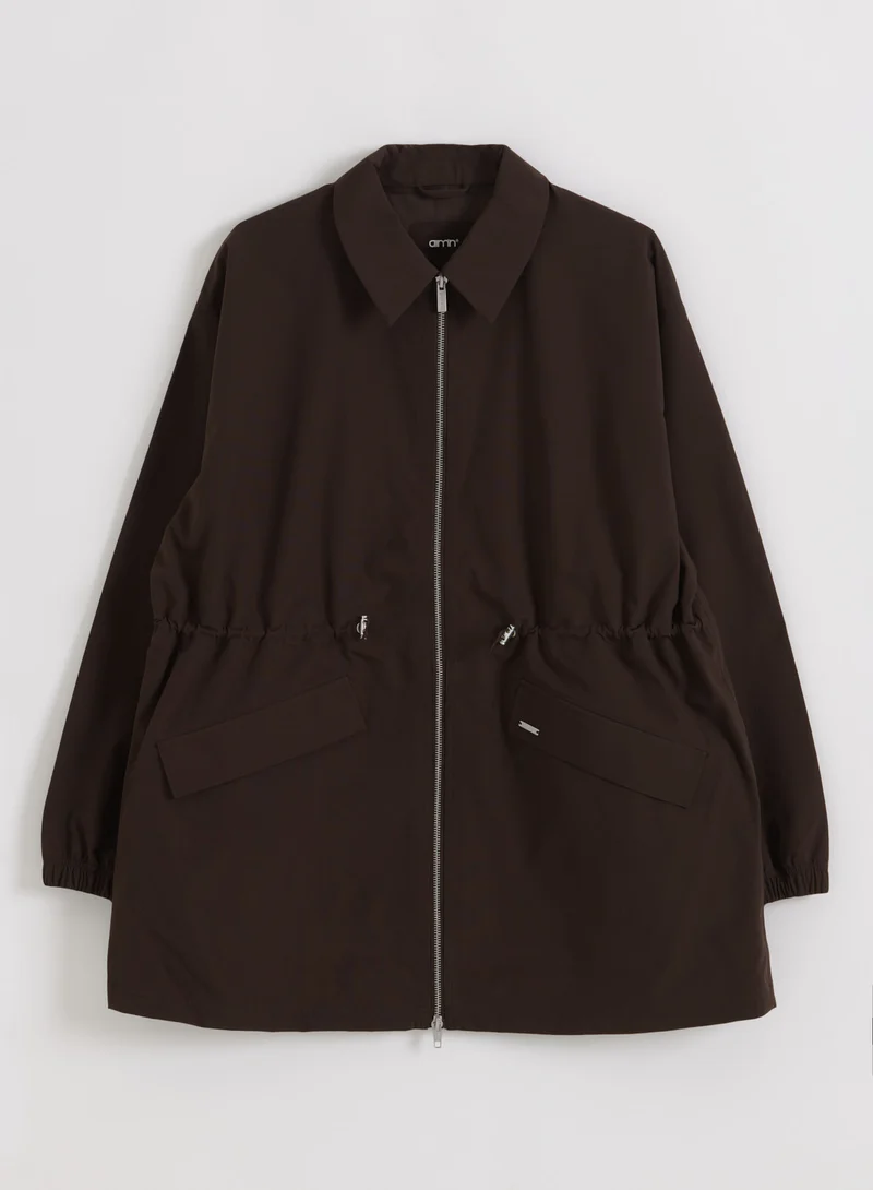 Chocolate Waterproof Zip Jacket