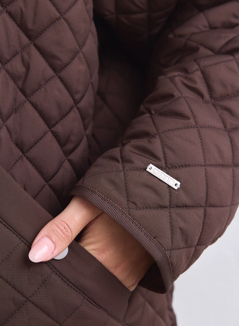 Chocolate Oversized Quilted Jacket