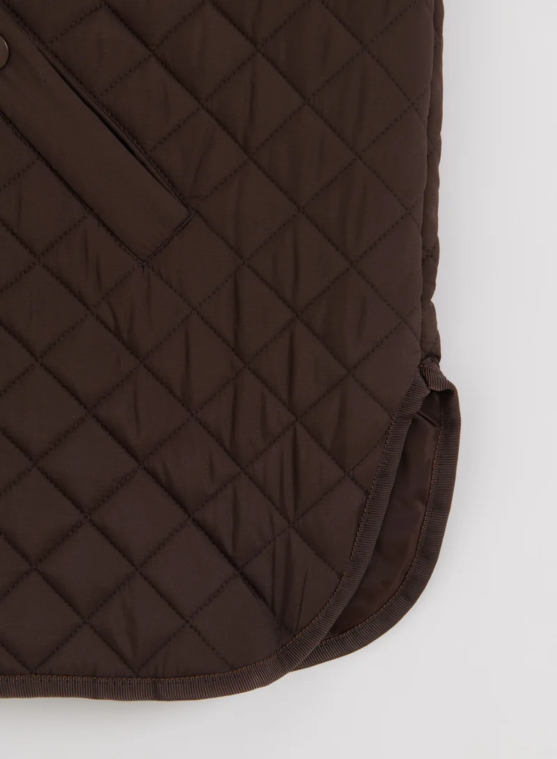 Chocolate Oversized Quilted Jacket