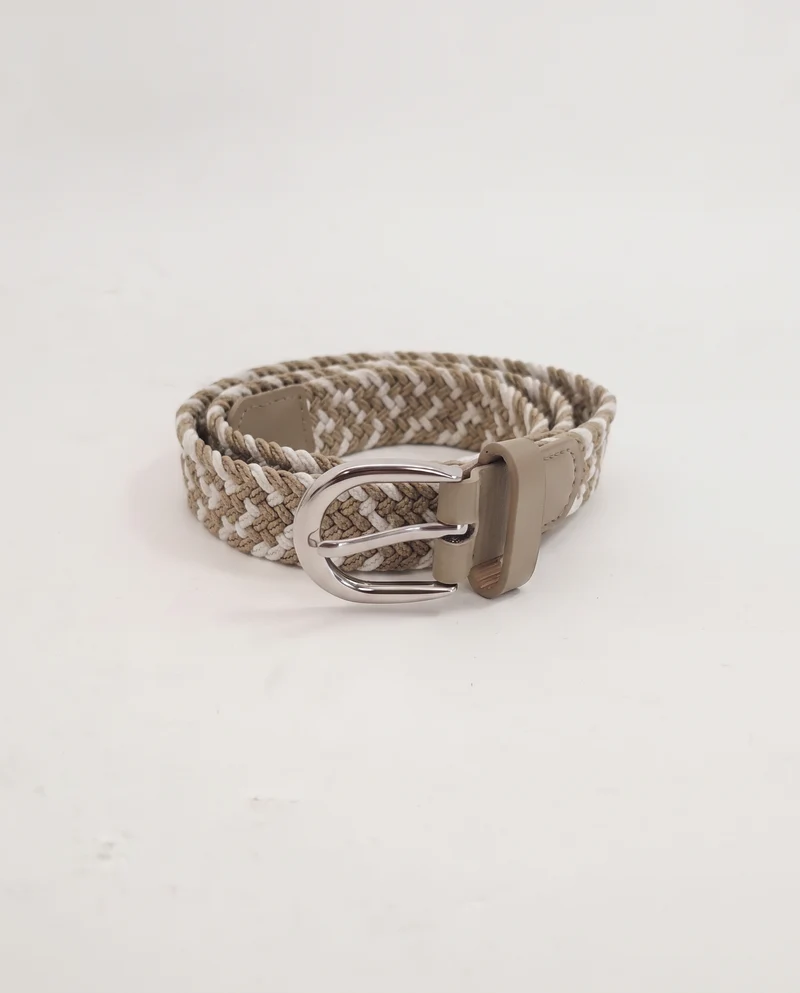 Cintura bambino intrecciata elastica - Beige