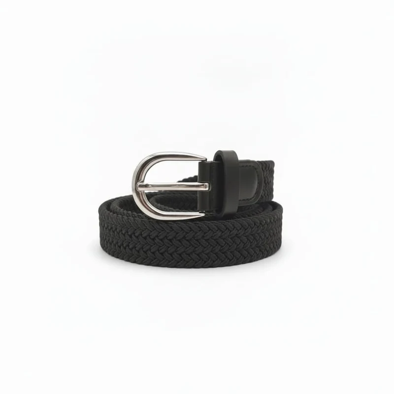 Cintura bambino intrecciata elastica - Nero