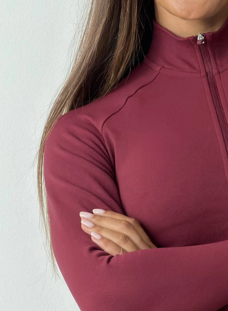 Merlot Shape Seamless Zip Jacket