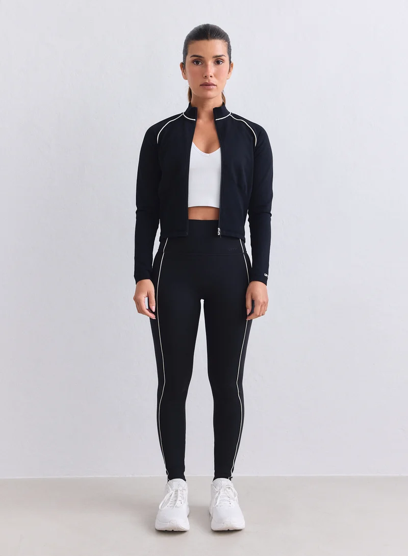 Black Sense Contrast Tights