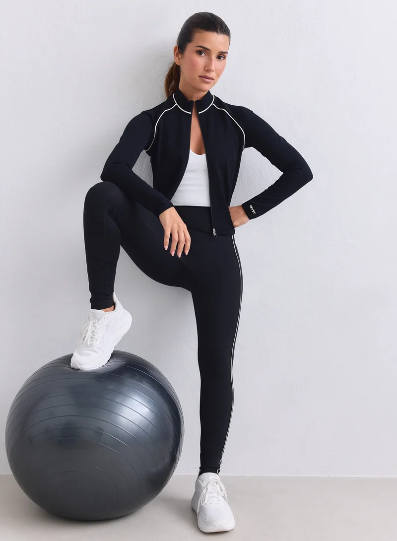 Black Sense Contrast Tights