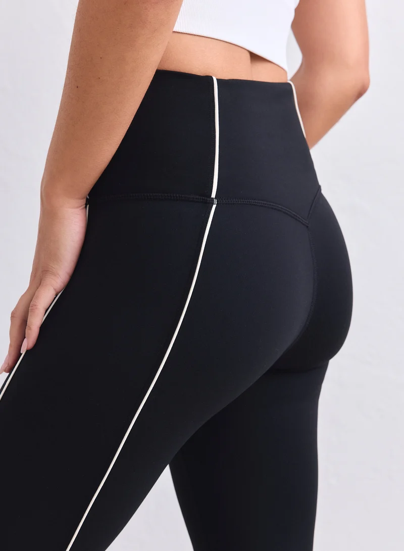 Black Sense Contrast Tights