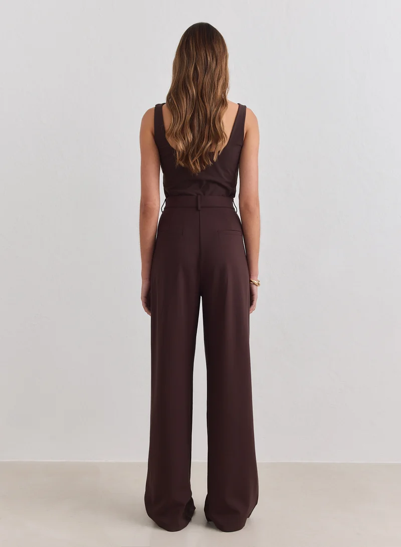 Chocolate Luxe Relaxed Tailored Pants