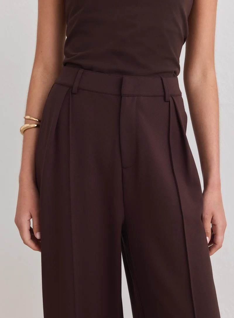 Chocolate Luxe Relaxed Tailored Pants