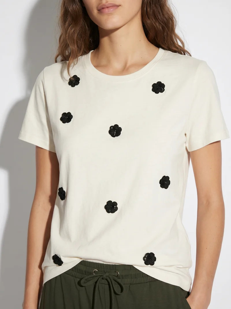 T-shirt cotone a manica corta con applicazioni - var 3