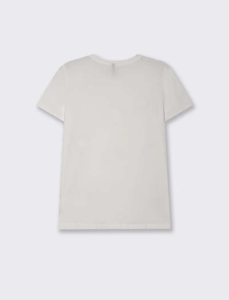 T-shirt cotone a manica corta con applicazioni - var 3