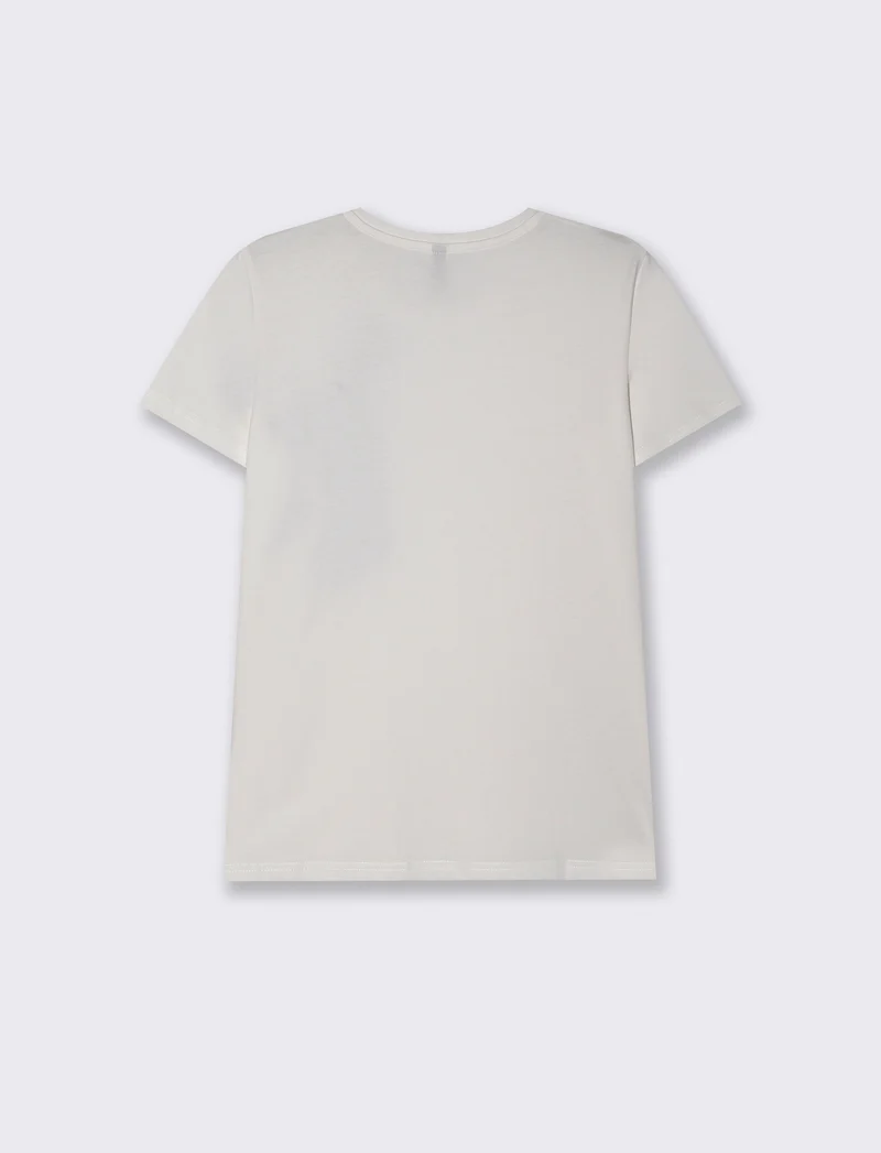 T-shirt cotone a manica corta con applicazioni - var 1
