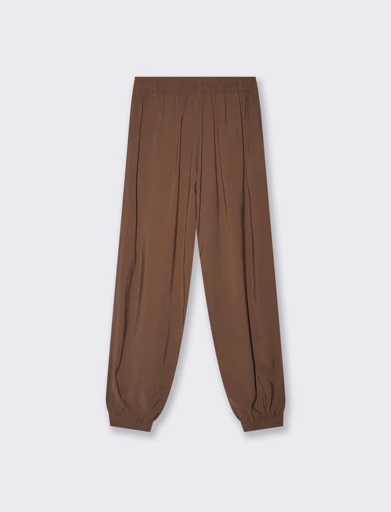 Pantaloni chinos con elastico fondo - Moro