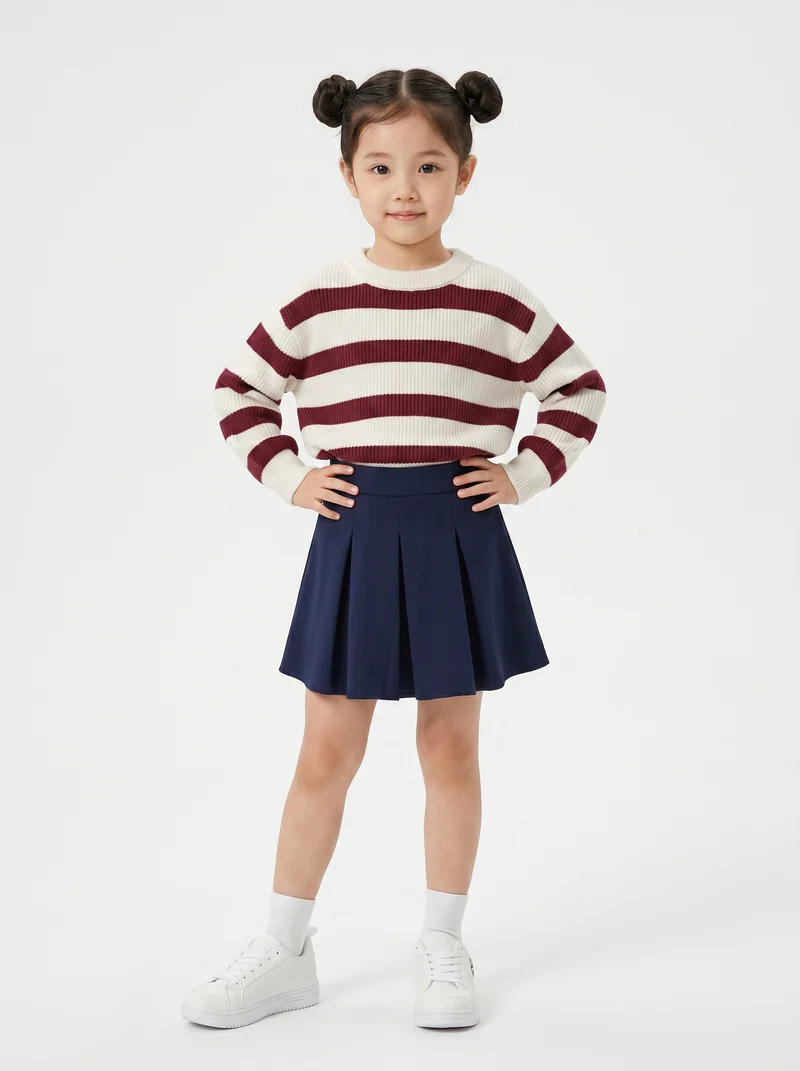 Maglione morbido in polyviscosa per bambina - Bordeaux