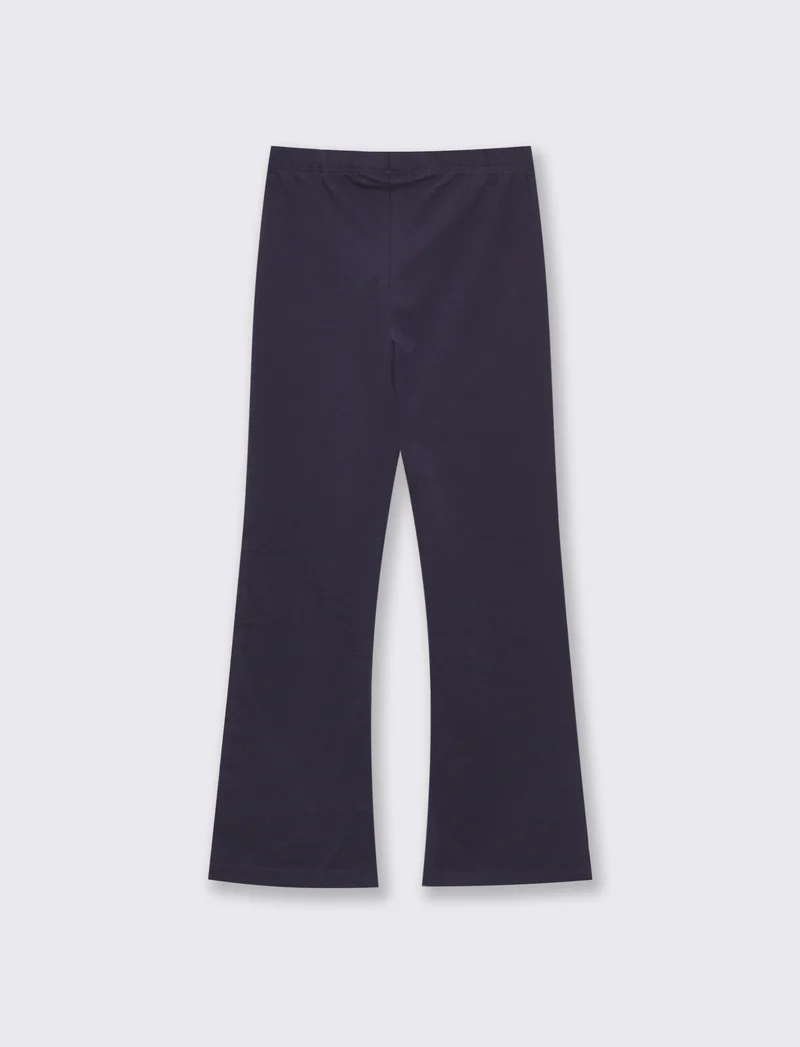 Leggings in cotone elasticizzato a zampa - Blu