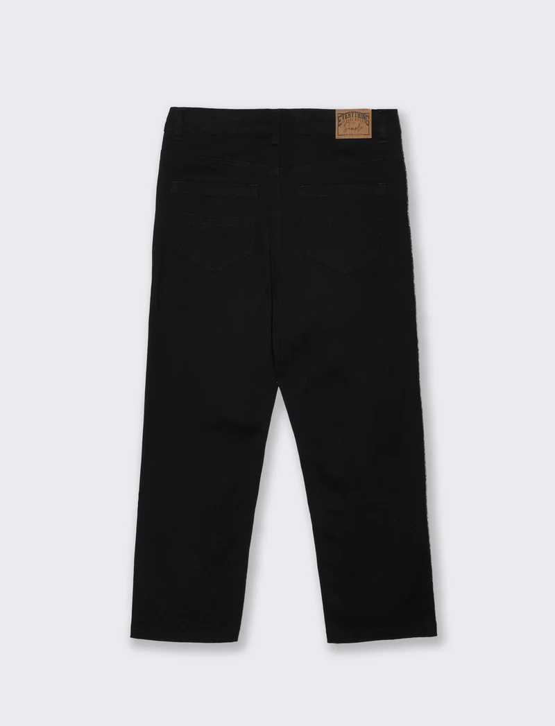 Pantaloni cinque tasche in misto cotone - Nero