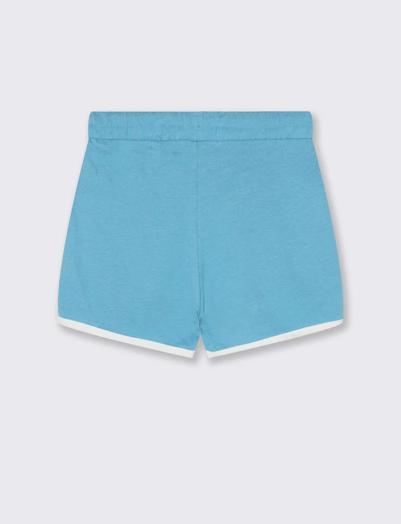 Bermuda basici in jersey con stampa e tape - Azzurro