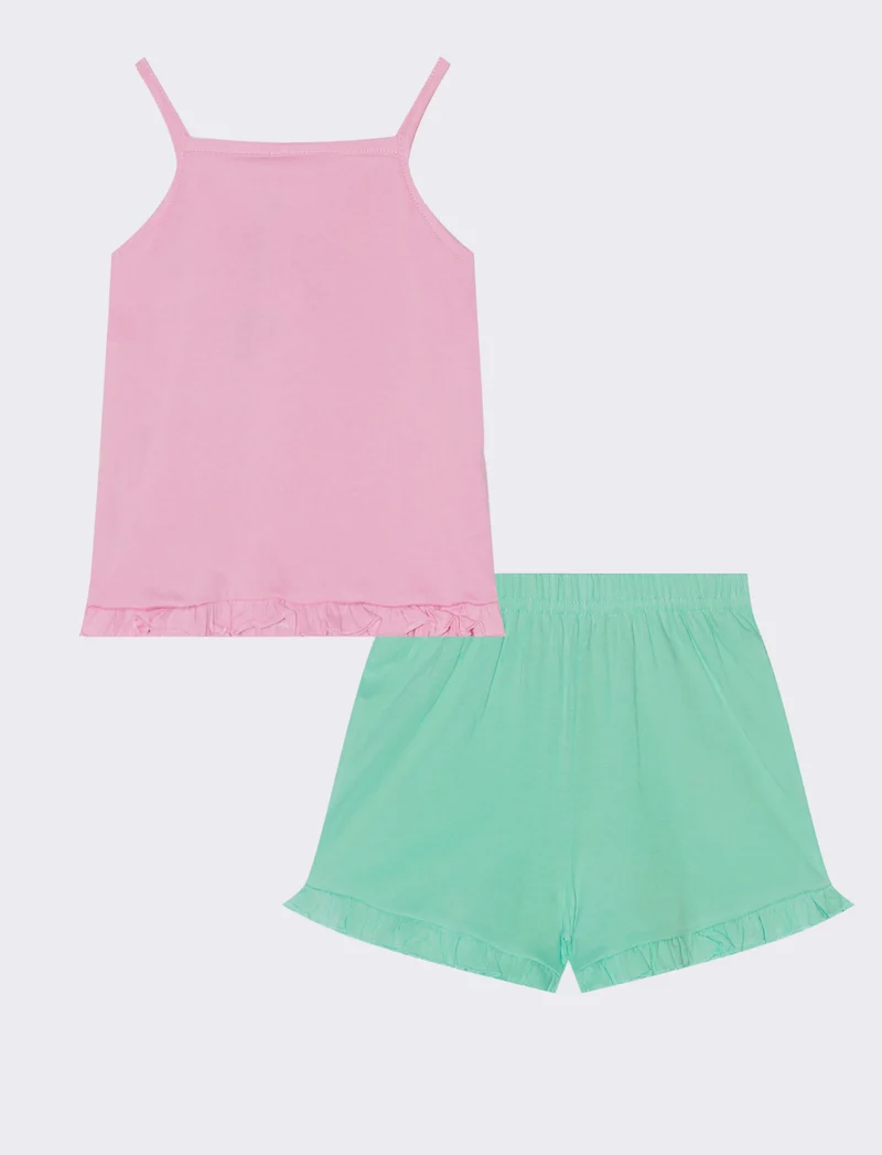 Completo Stitch Set con canotta e shorts - Rosa