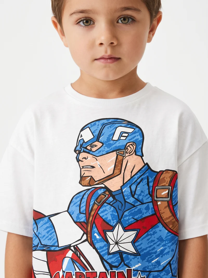 T-shirt Marvel in cotone per giovani fan - Bianco