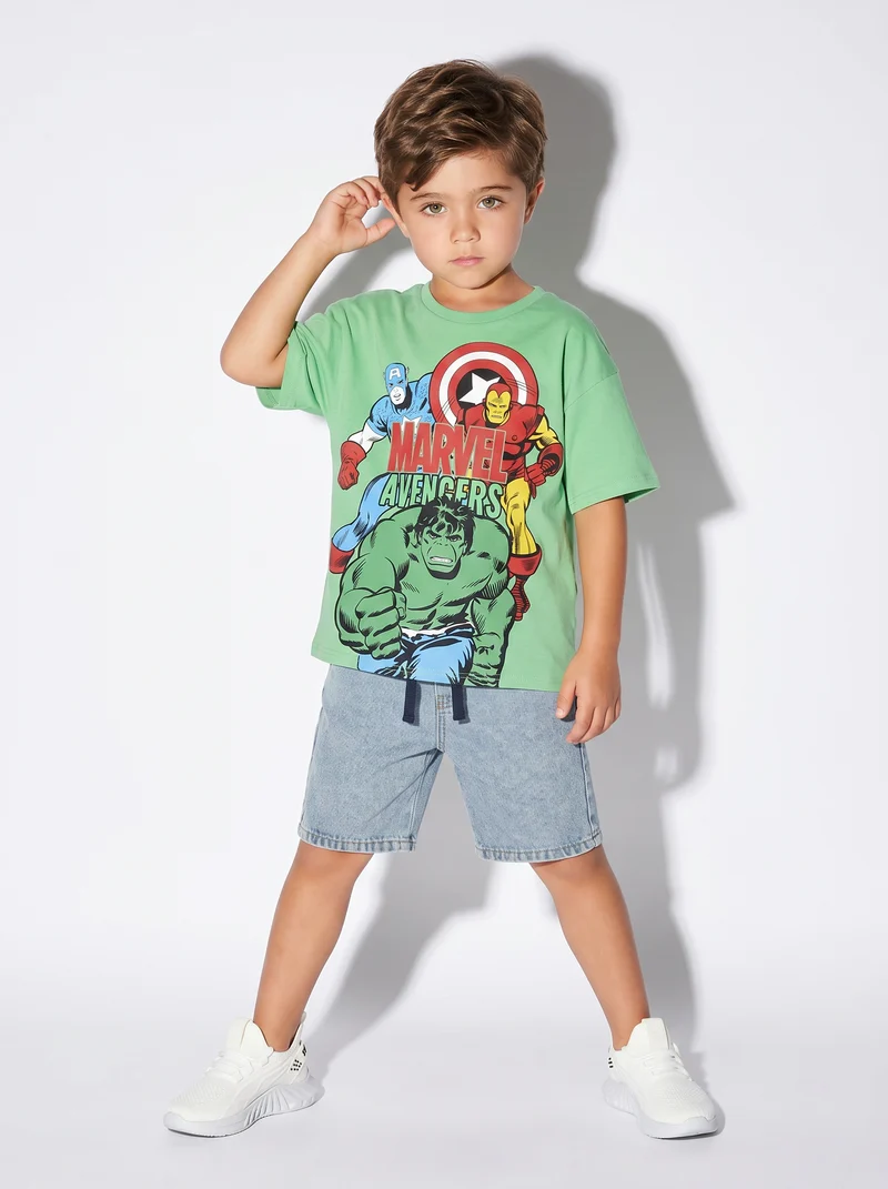 T-shirt Marvel in cotone per giovani fan - Verde