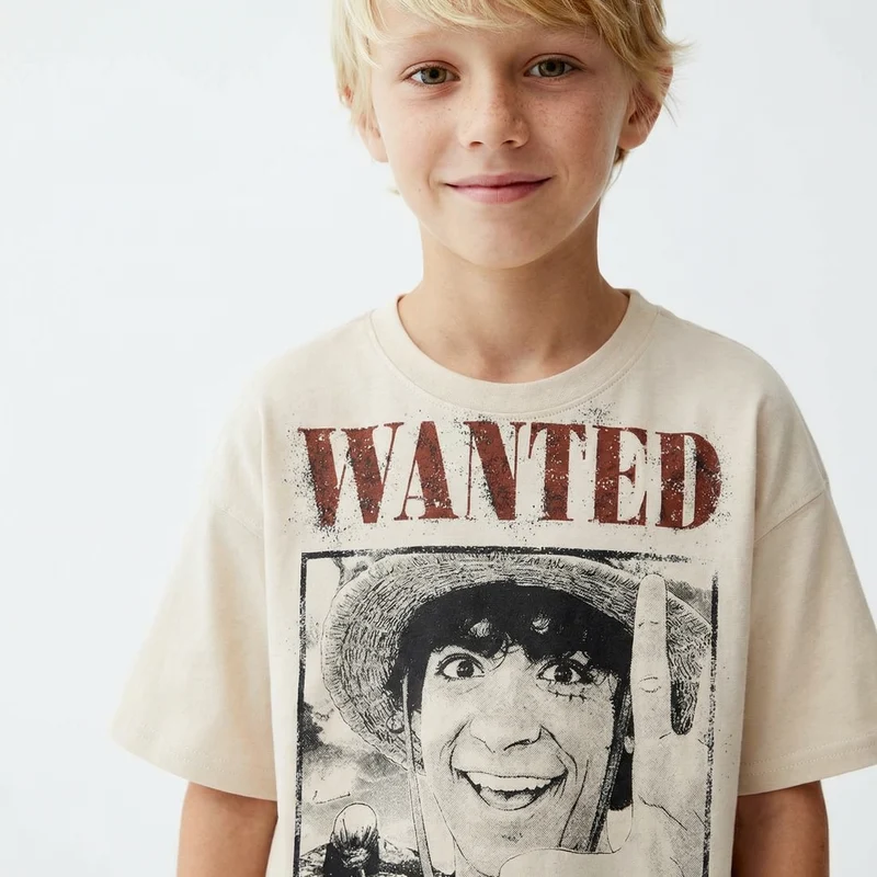 T-shirt One Piece per giovani fan - Beige