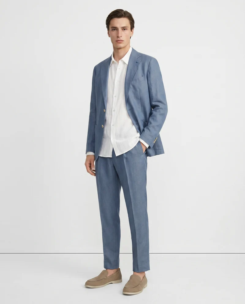 Blazer in puro lino con dettagli eleganti - CARTA DA ZUCCHERO