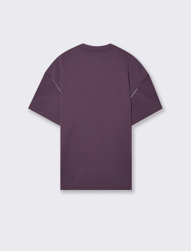 Felpa manica corta interlock misto cotone - Viola
