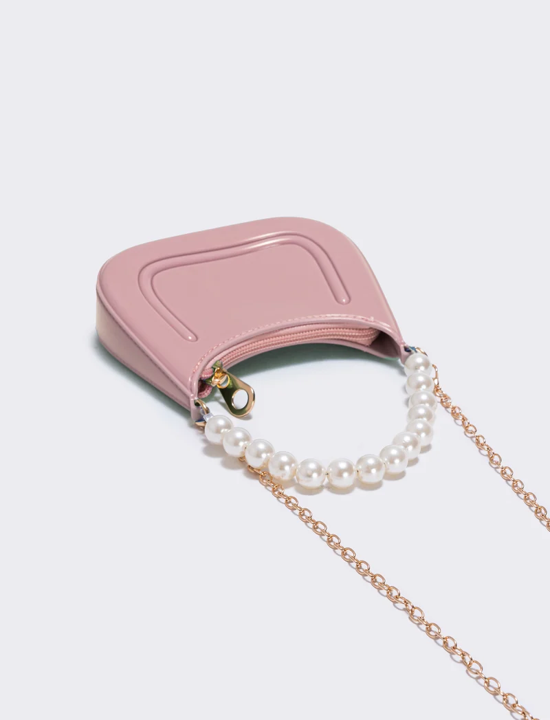 Borsa con manico e perle eleganti - Pesca