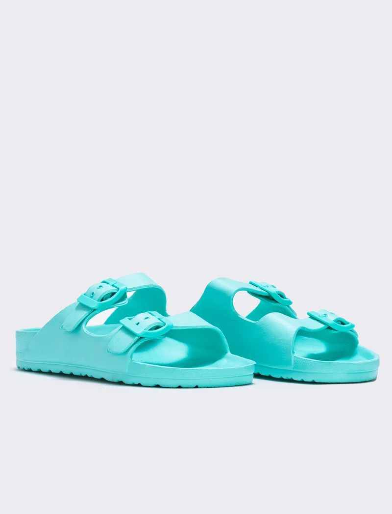 Ciabatta mare EVA bambina con fibbia - Verde menta
