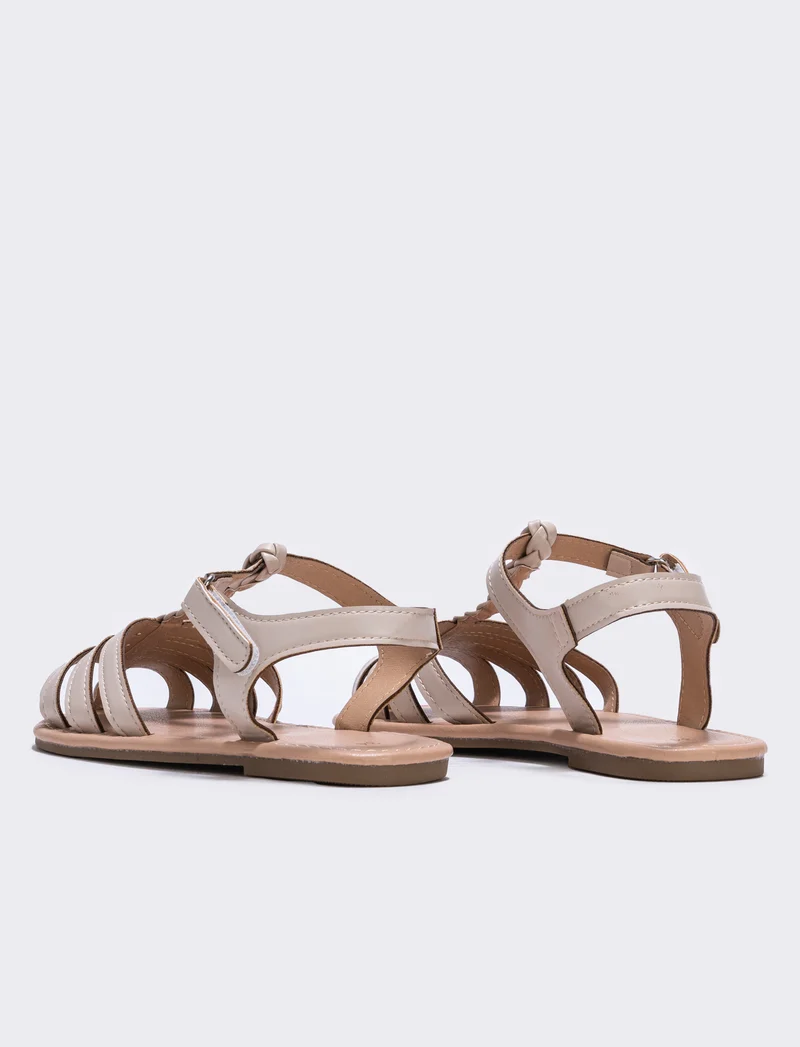 Sandalo granchio beige per bambina - Beige