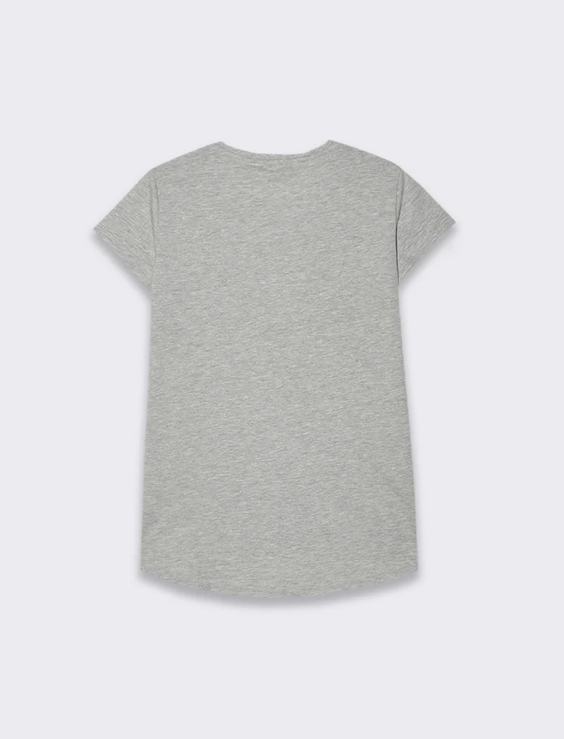 T-shirt floreale per donne eleganti - Grigio chiaro