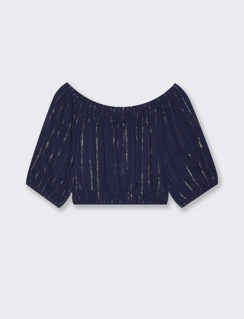 Vestito Chemisier Stampato con Fusciacca - Blu