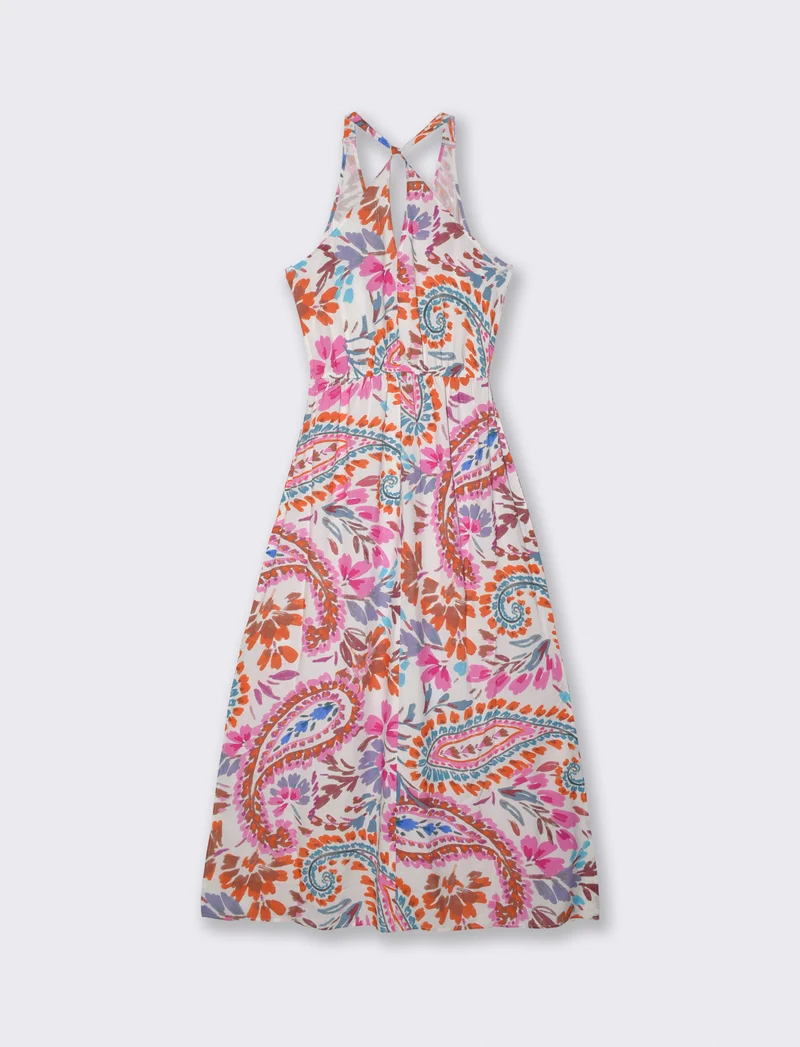 Vestito lungo con scollo a V e spacchi - var 2