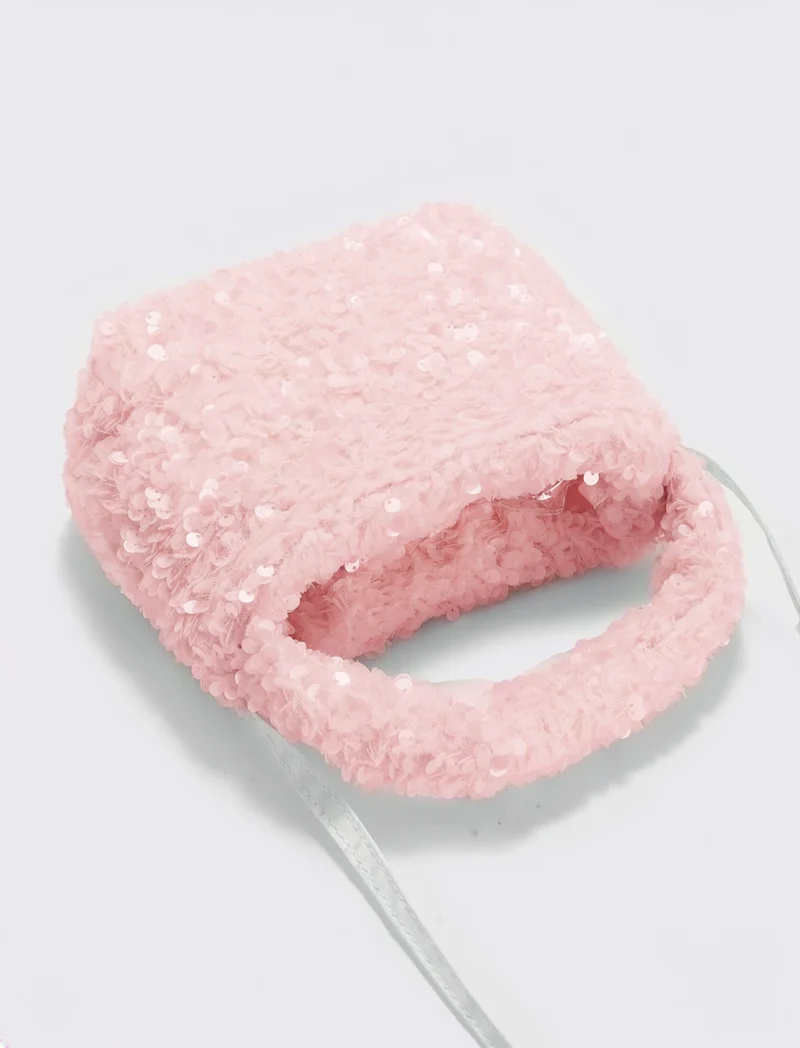 Borsetta bambina con paillettes brillanti - Rosa