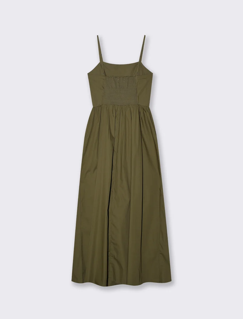 Vestito lungo in cotone con bretelle - Kaky 1
