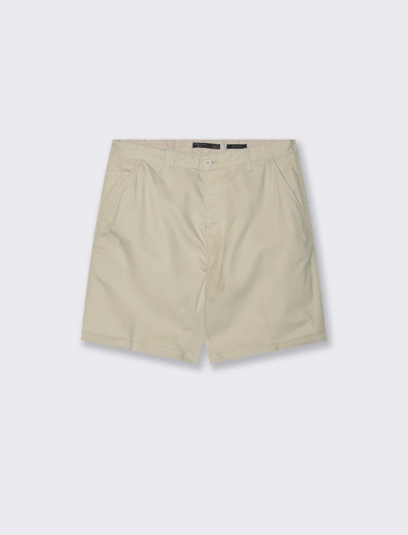 Bermuda Chino Regular Fit in Twill di Cotone - Sabbia