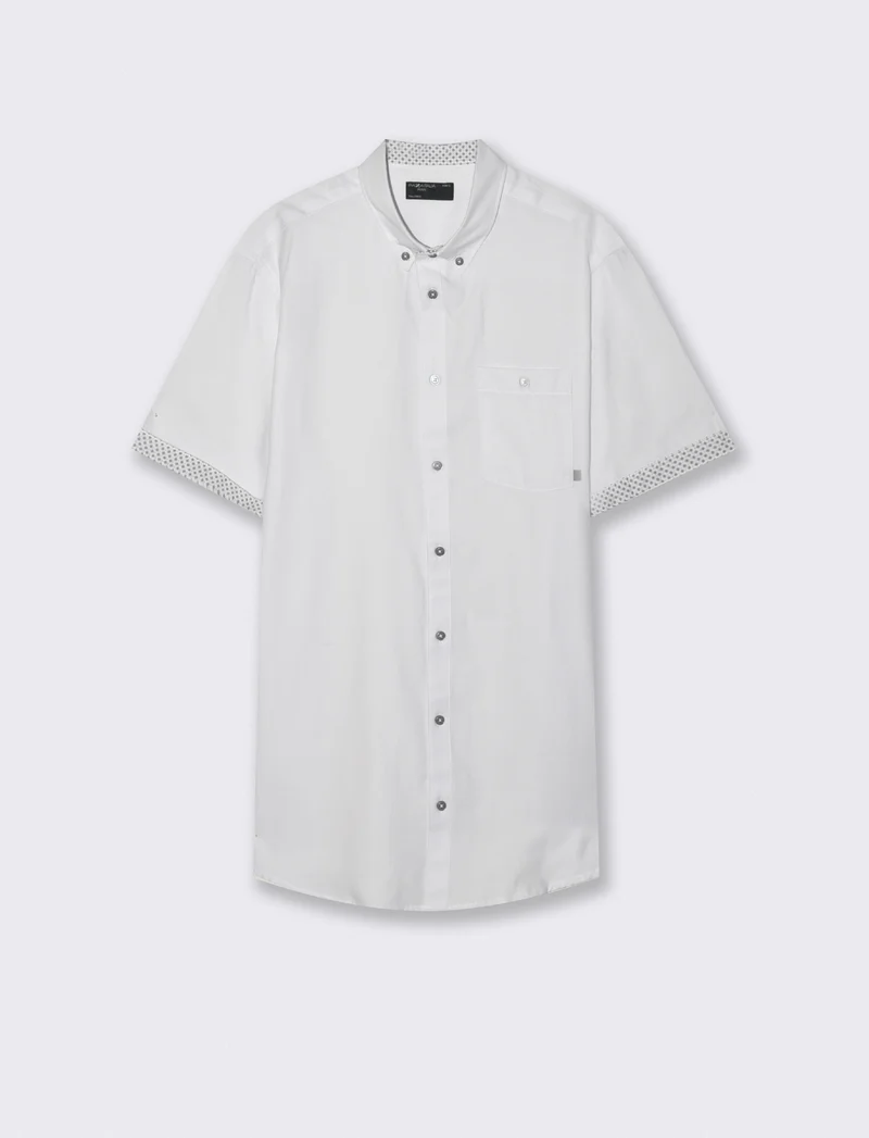 Camicia Oxford Regular Fit con taschino - Bianco