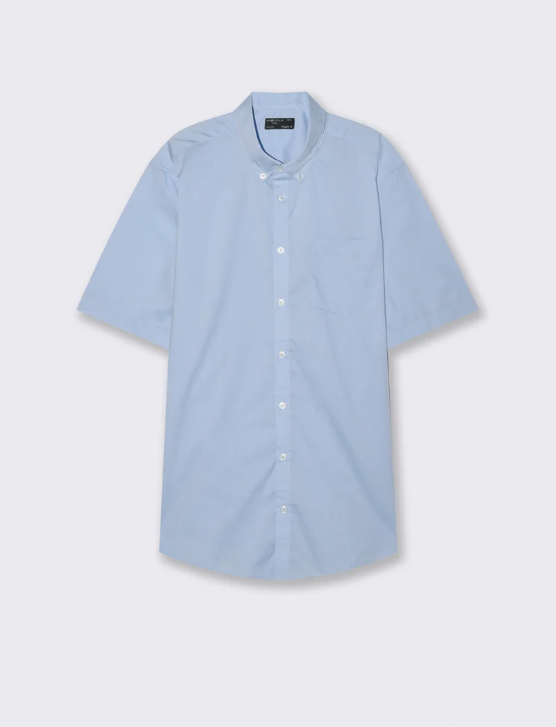 Camicia Regular Fit Easy Iron Botton Down - Celeste