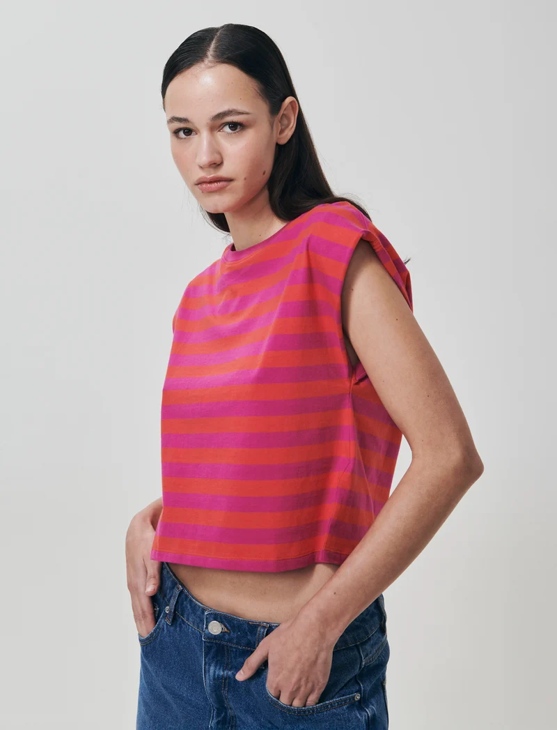 T-shirt in cotone girocollo manica a T - var 2