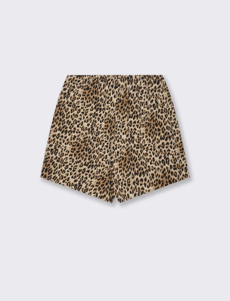 Short in tessuto stampato con vita arricciata - var 2