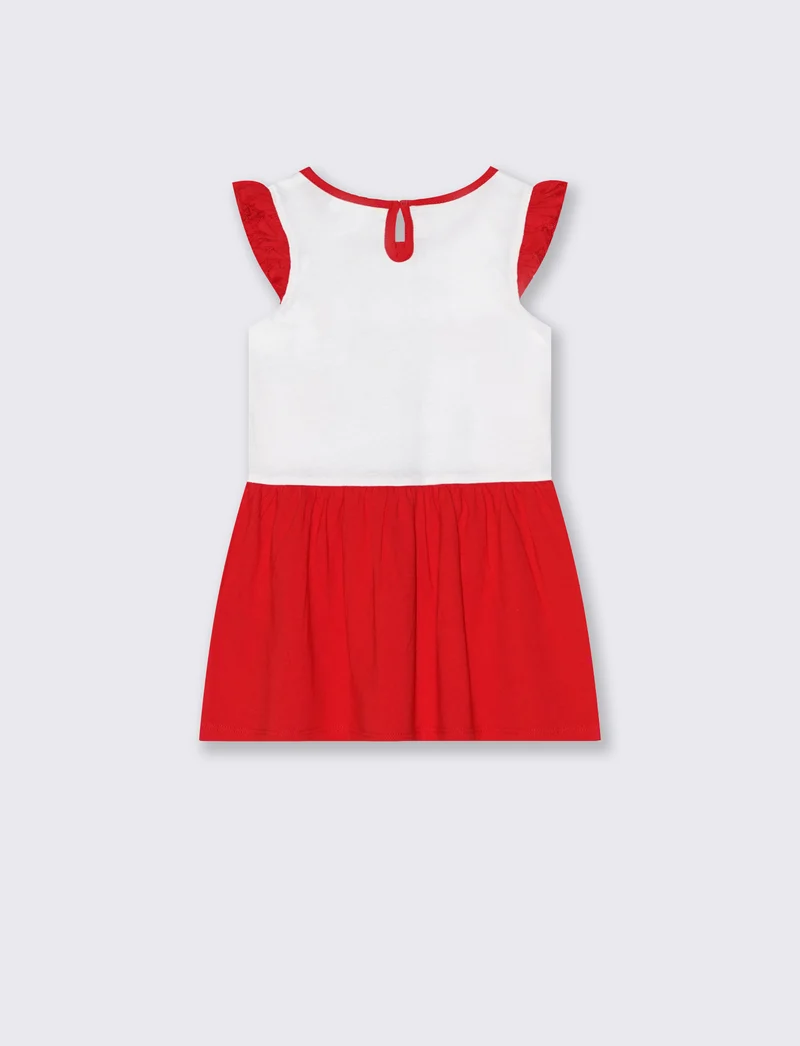 Abito smanicato Disney con rouche - Rosso