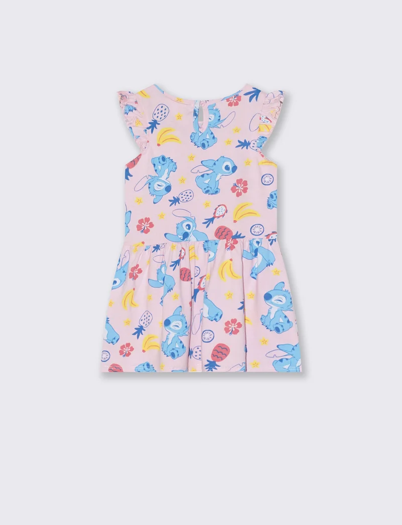 Abito smanicato Disney con rouche - Rosa