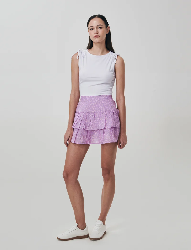 Top con scollo a barca e coulisse - Bianco