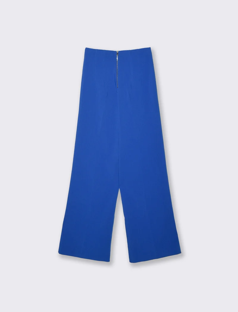 Pantalone Vita Super Alta con Gamba Larga - Blu cobalto