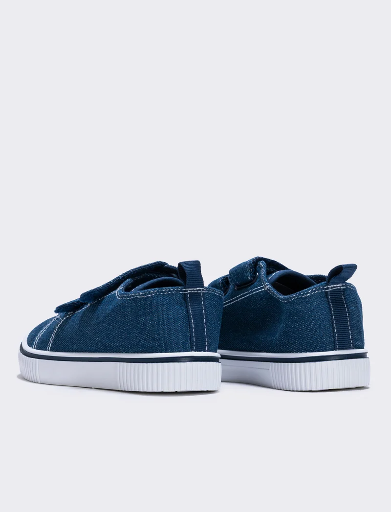 Scarpa in denim con doppio strappo bambino - Denim